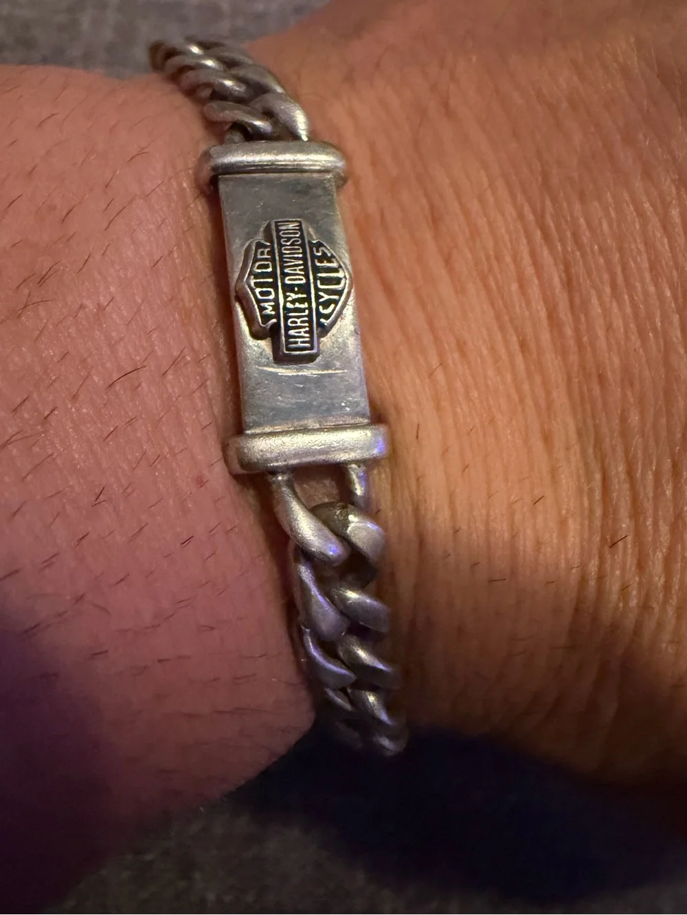 Vintage Sterling Silver Harley-Davidson Curb Link Bracelet 27G RARE